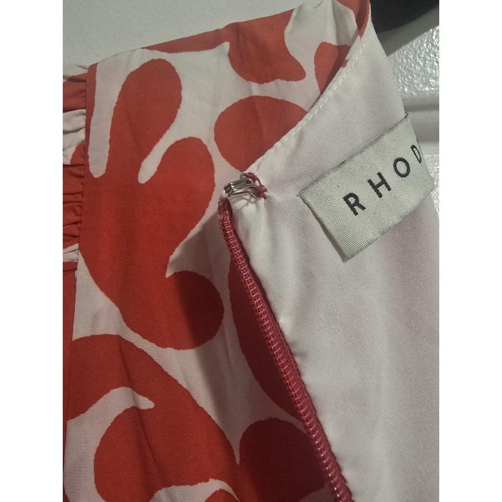 Rhode Ina Midi Dress W/ Puff Sleeves in Red Caspi Sz 6 NWT MSRP $450 - Picture 10 of 14